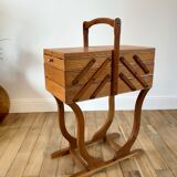 Travailleuse en bois de hêtre années 50