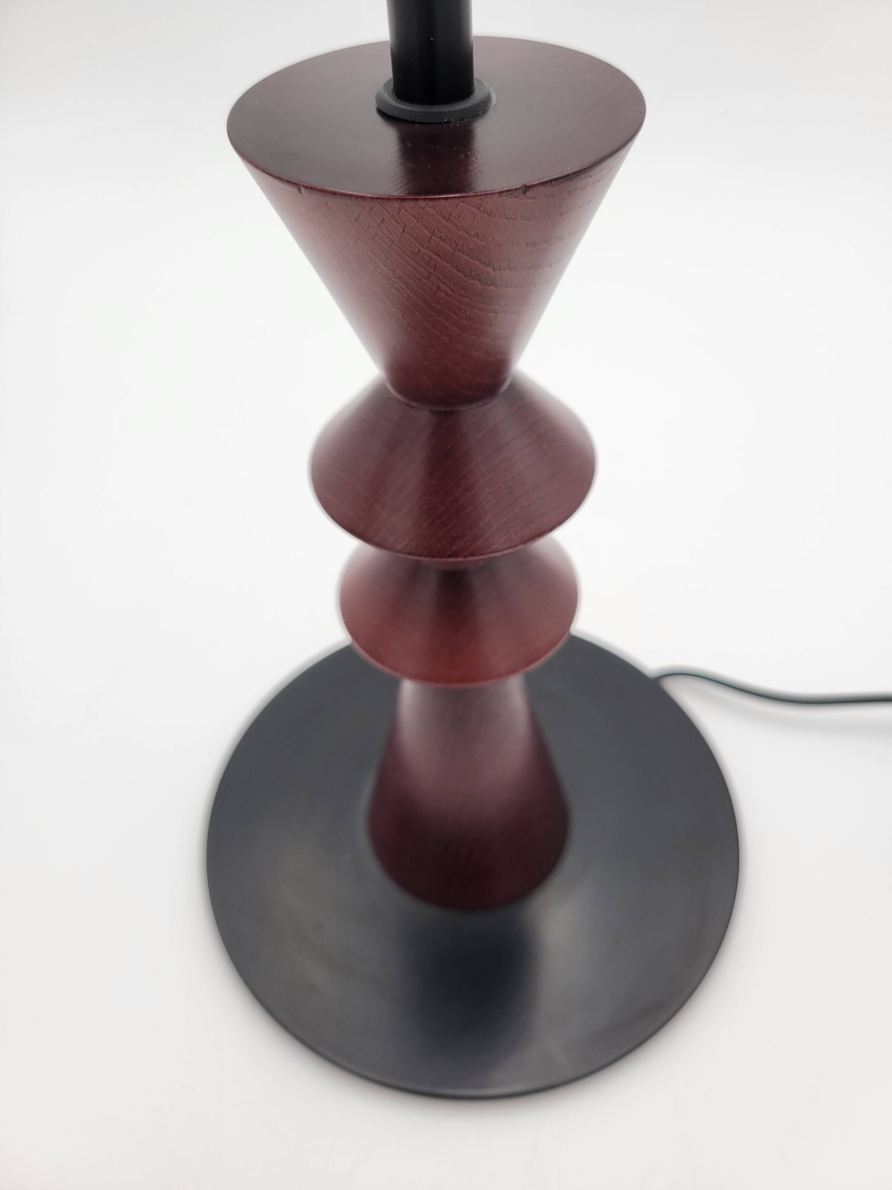 Luminor lamp base in vintage metal and wood