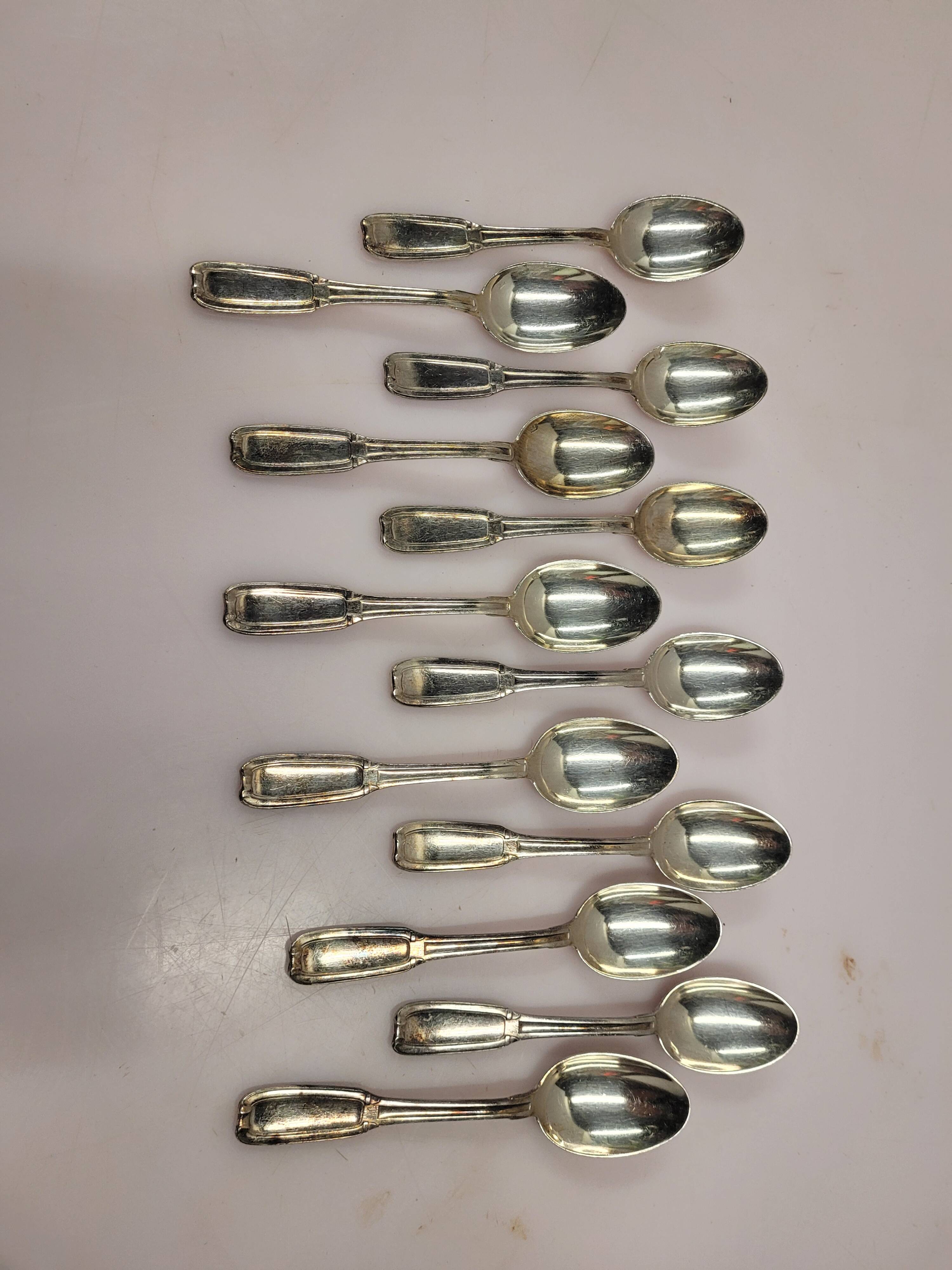 12 small silver-plated spoons