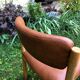 Six wooden and leatherette chairs