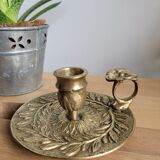 Brass cellar rat candle holder