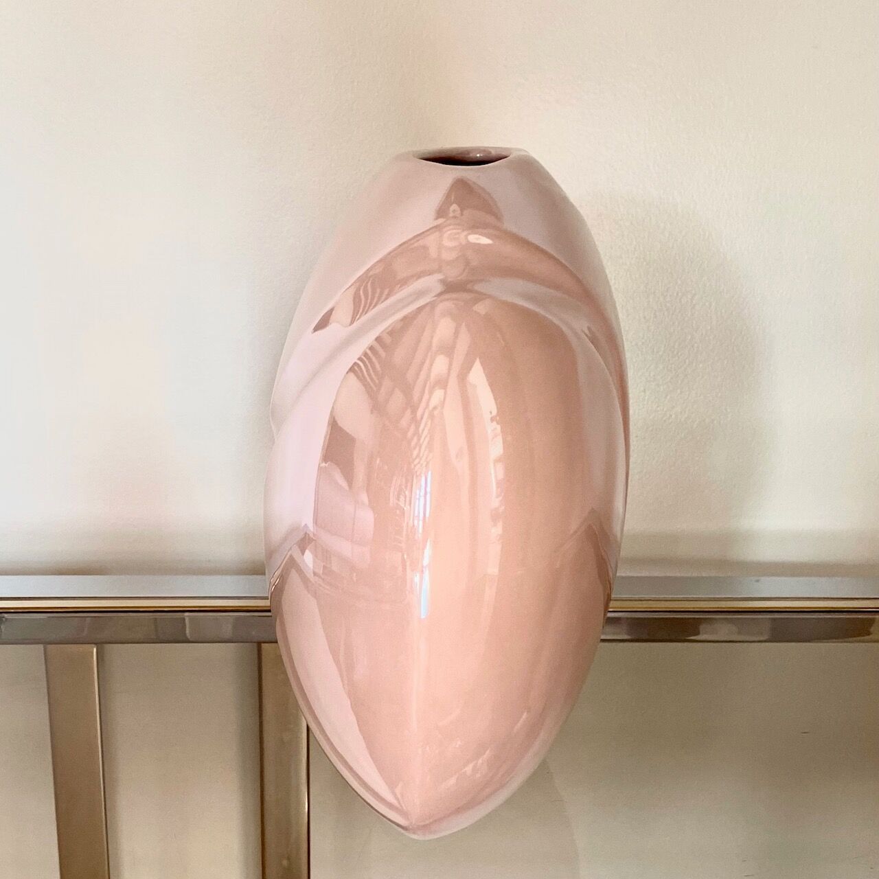Art Deco revival pink vase - 1980's