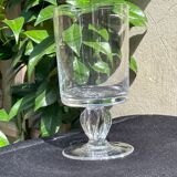6 Large twisted plain crystal glasses – Typical of the 1960s-1970's