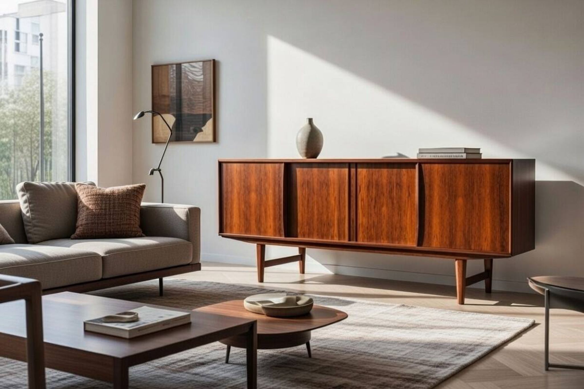 Buffet commode des années 1960, Danemark. Après rénovation.