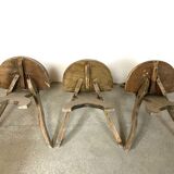 Set of 3 folk art chairs
