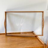 Desserte vintage en bois à roulettes plateau amovible