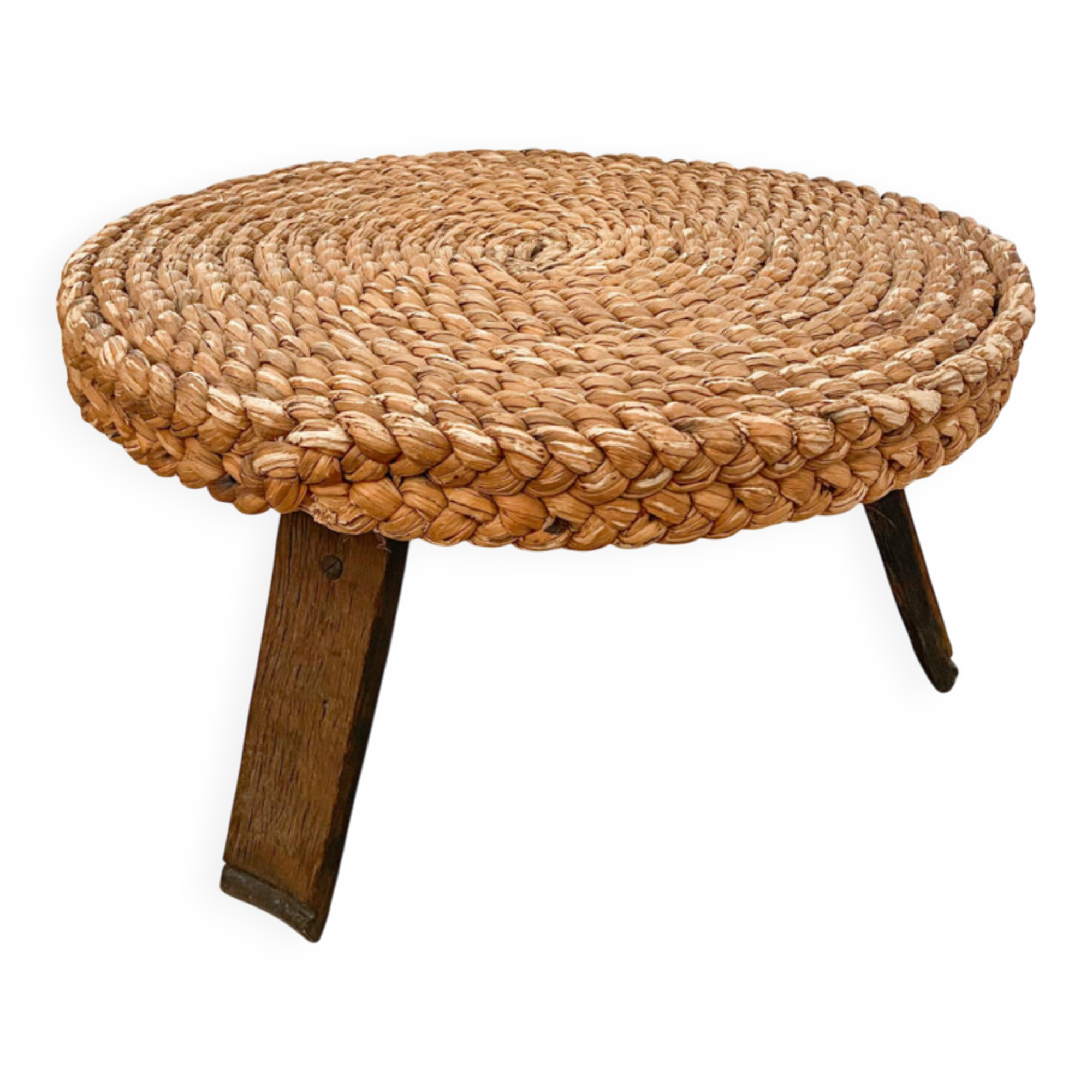 Brutalist tripod coffee table attributed to Audoux & Minnet (1950s)