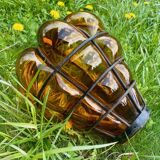Large Murano pendant/wall/ceiling light in amber brown blown glass