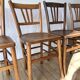 Set of 5 beech wood bistro chairs from the 1950s