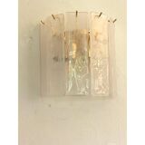 Ensemble de deux bandes d'albastro blanc Venied « Listelli » Applique murale en verre de Murano doré 24 carats par SimoEng