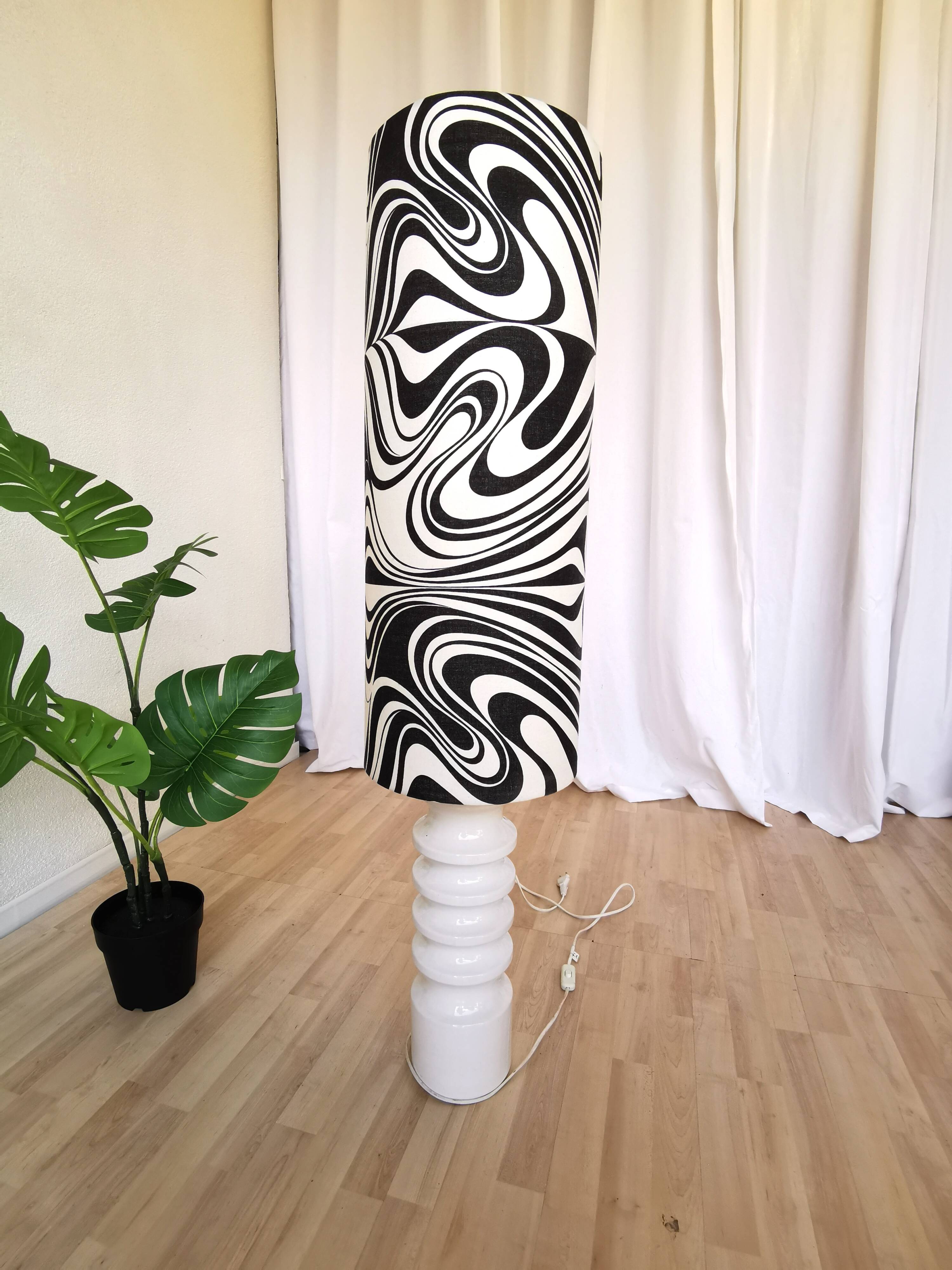Vintage Dumler & Breiden Floor Lamp: German Pop Art Zebra Shade