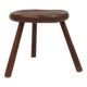 Hand-carved solid wood tripod stool with beautiful patina, France ca. 1900