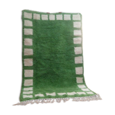 Tapis style Beni Ourain - Tapis marocain vert en laine tissé à la main - 250 x 154