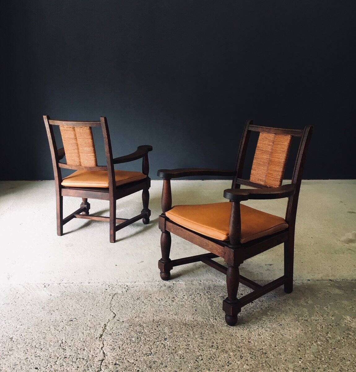 Mid-Century Modernist Armchairs in the style of Francis Jourdain, France, 1940s, Set of 2