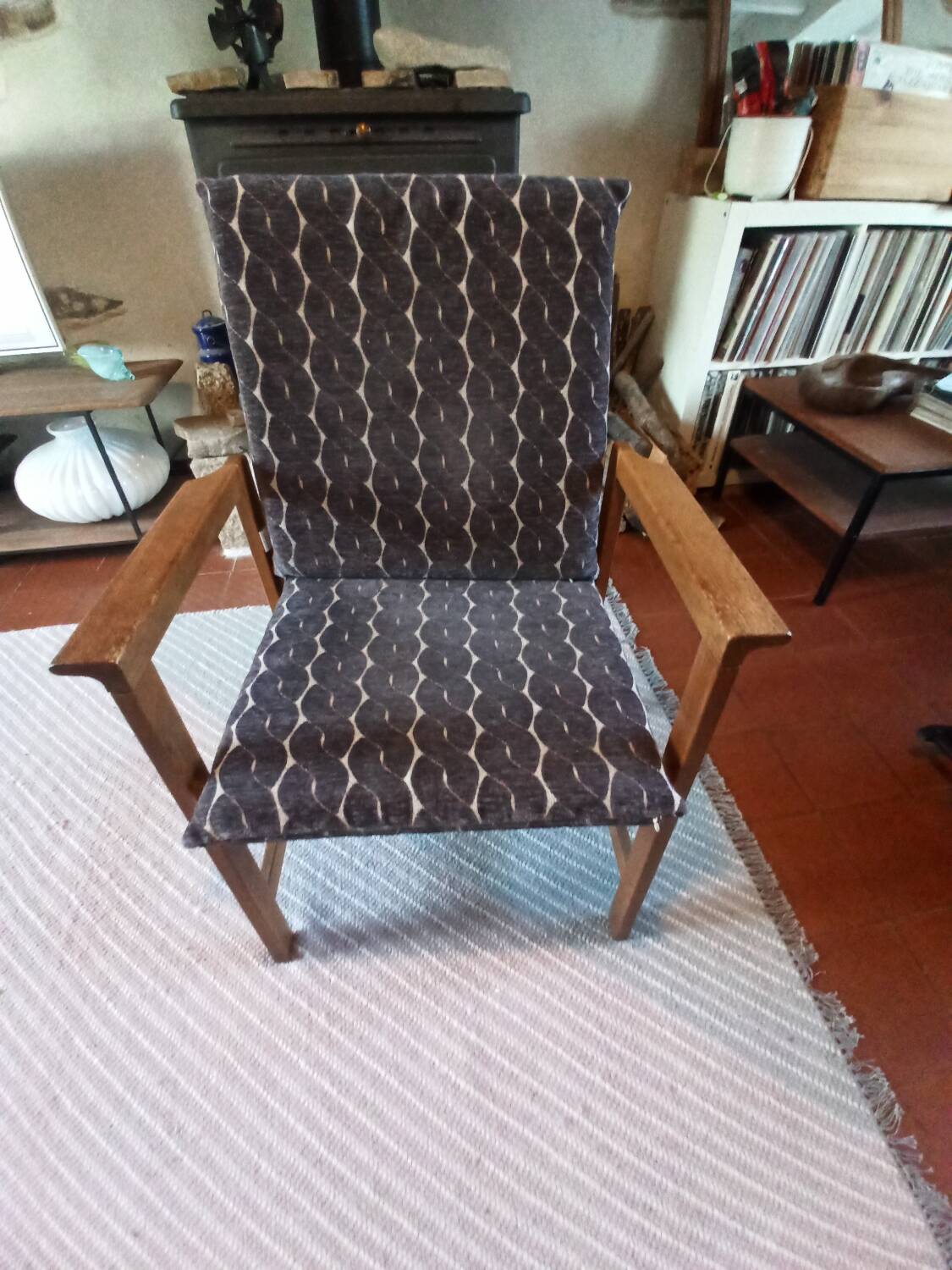 Fauteuil en chêne clair et contreplaqué moulé scandinave
