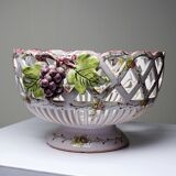 Openwork bowl in painted earthenware, Émile Tessier Le Croisic, 30-50's accidents