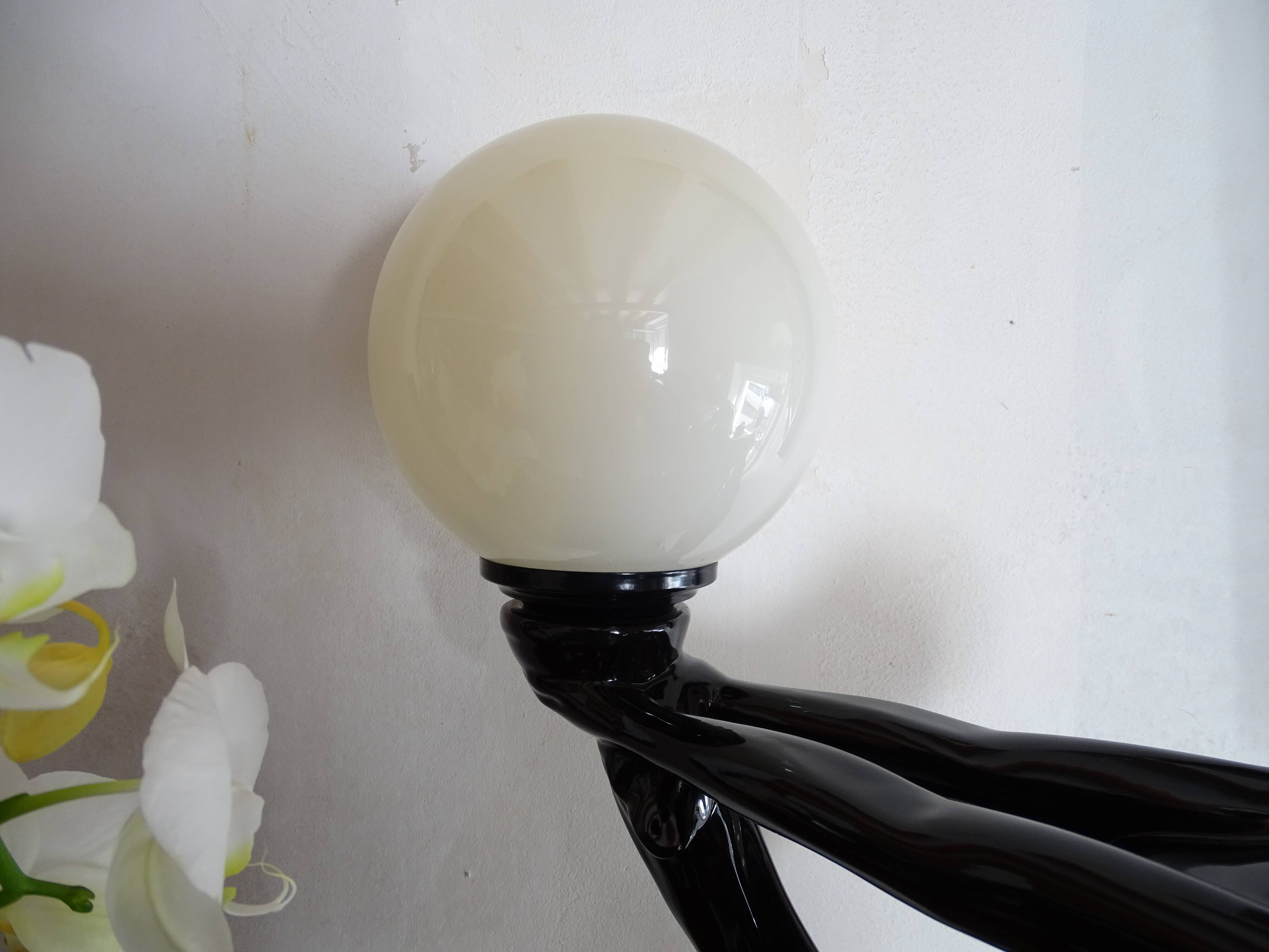 Lampe danseuse nue design 70's 80's- art déco globe boule