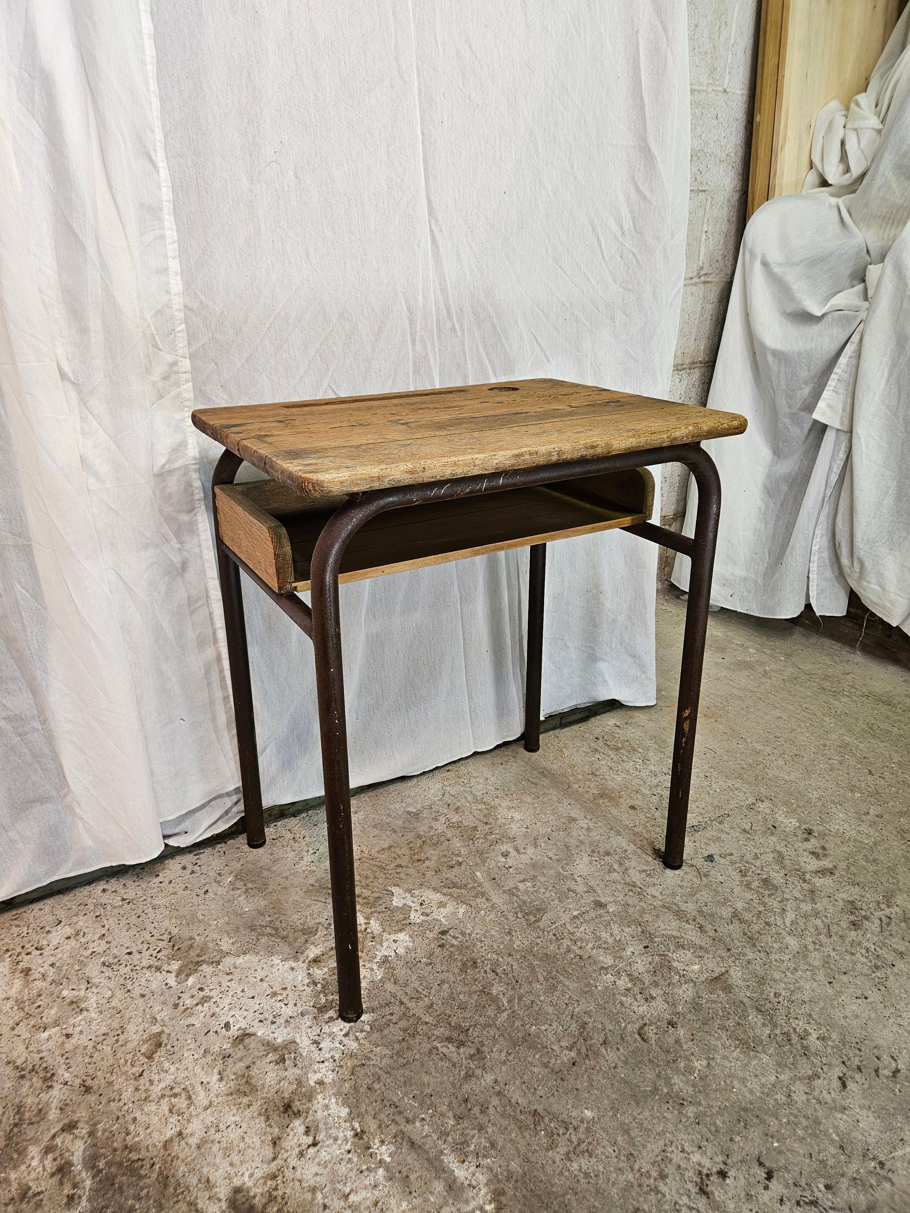 School desk 1950 one place adult size with locker