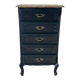 Chiffonnier vintage en bois peint en noir