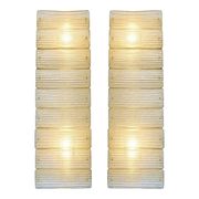 Elegant Italian Diamanté Murano Glass and Brass Flush Mount Set  of 4