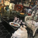 1970 chrome and glass table