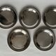 Set of 5 silvered metal coasters