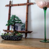 Vintage bamboo mirror 60 x 50 cm