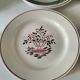Mix of 10 ironstone plates, HBCM Agnès decoration - St Amand decoration 2070