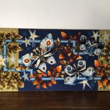 French tapestry canvas finished butterflies LURCAT style