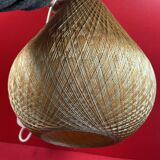 Vintage Scandinavian pear-shaped pendant light in synthetic wire.