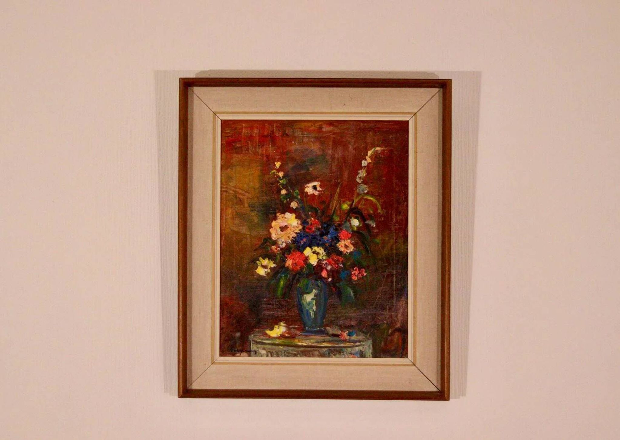 Original Oil on Canvas – “Still Life Vase” – Framed 45 × 54 cm
