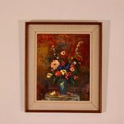Original Oil on Canvas – “Still Life Vase” – Framed 45 × 54 cm