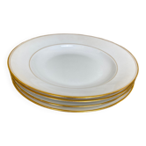 Lot de 4 assiettes creuses en porcelaine de Limoges