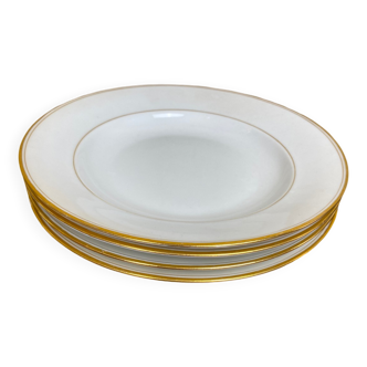 Set of 4 deep plates in Limoges porcelain