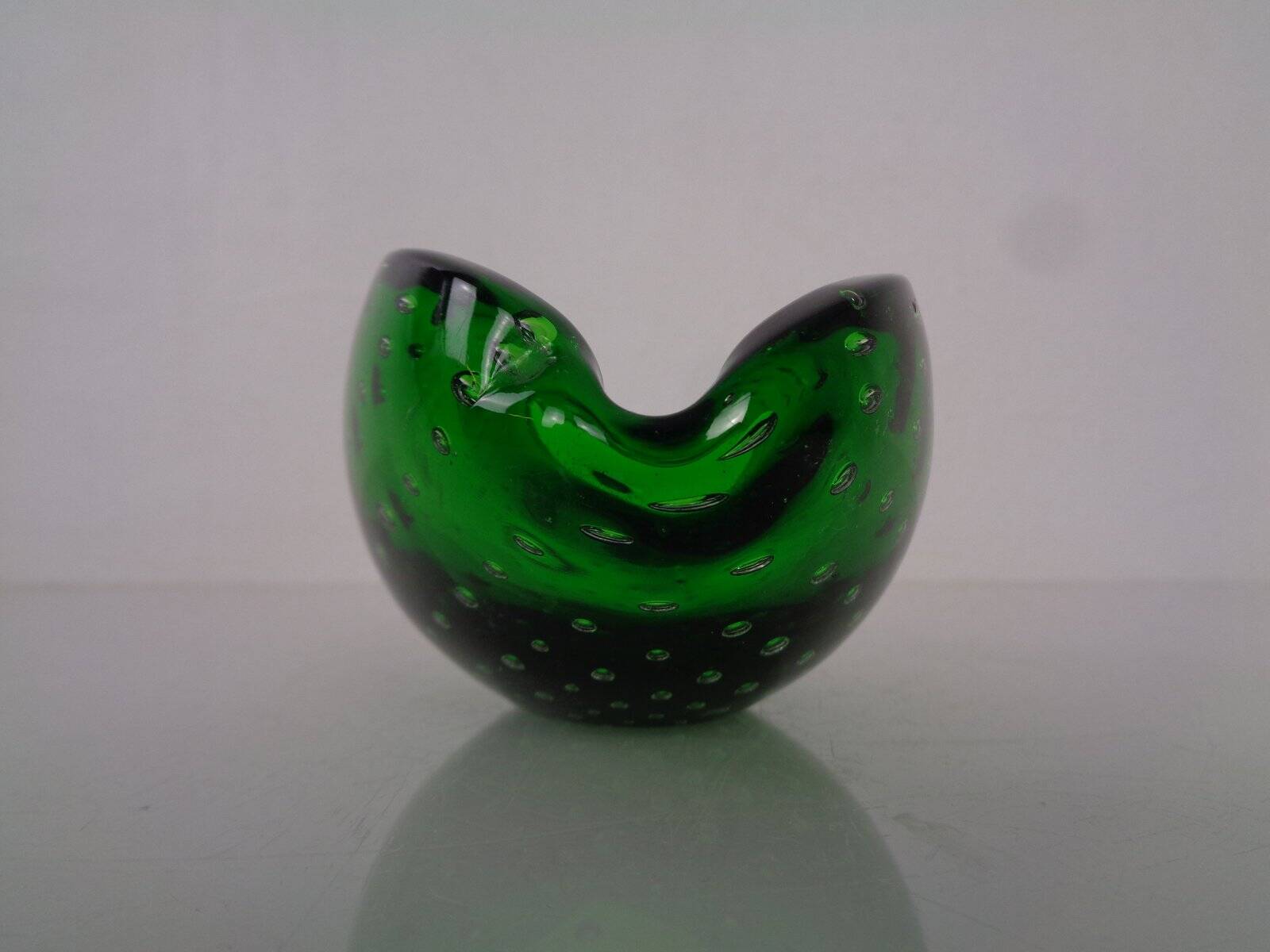 Green Sommerso Murano Glass Ashtray, Italy, 1960s