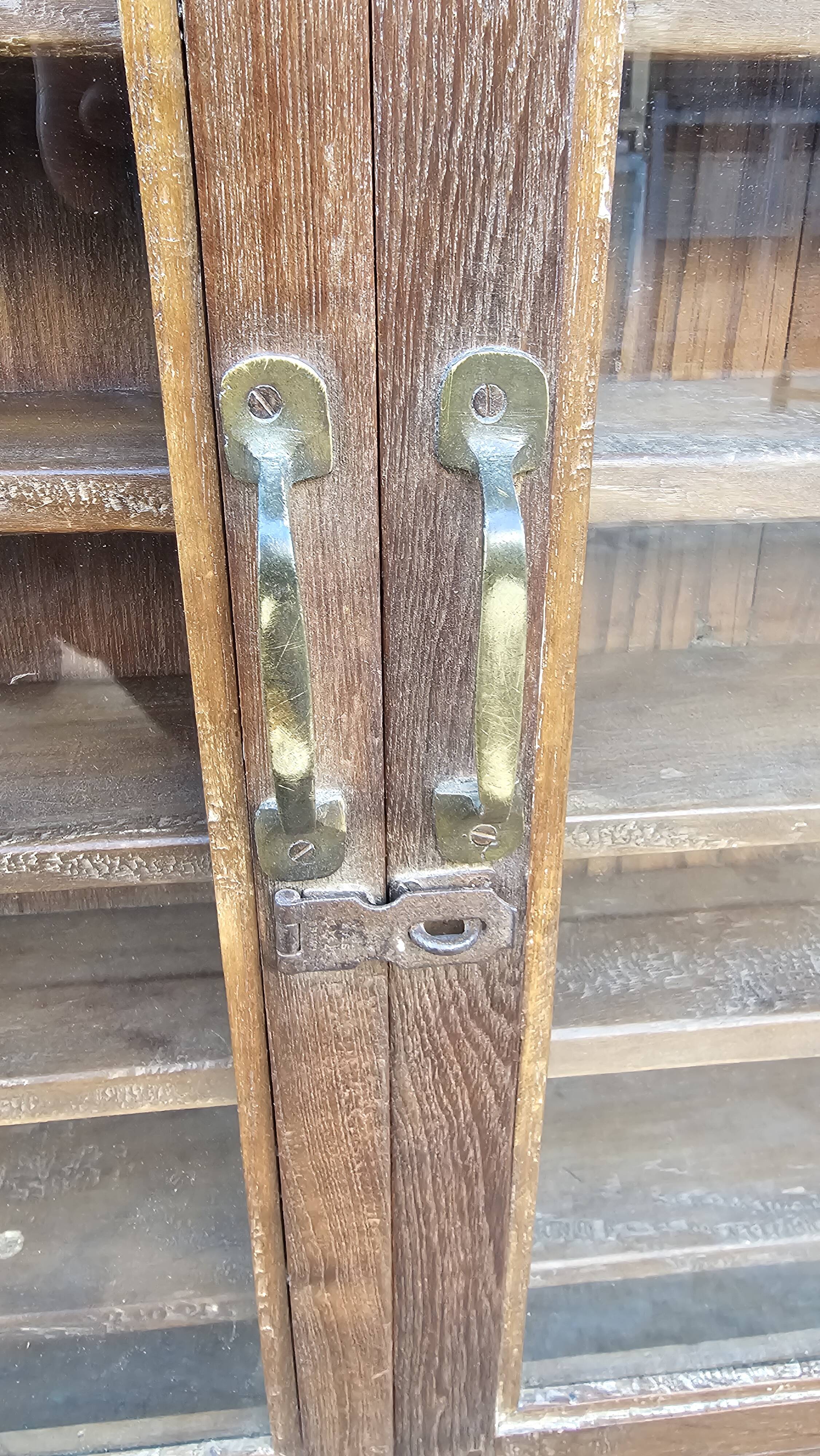 Antique Burmese teak collector's wall display case