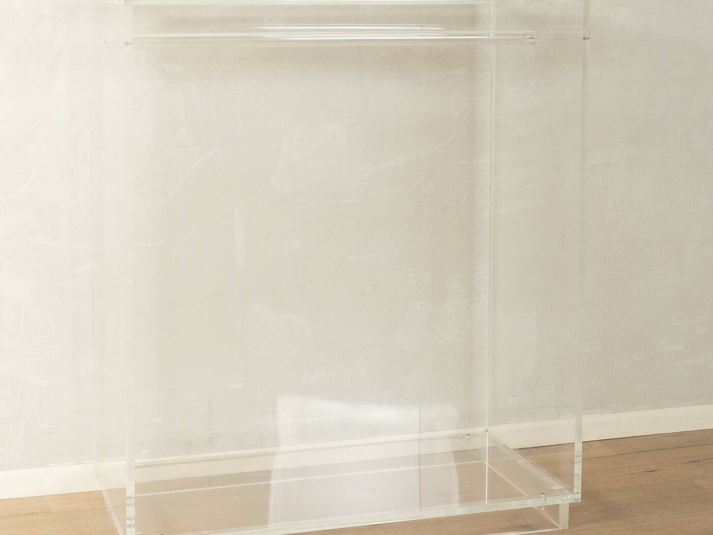 Minimalist chest of drawers from the 1980s, acrylic glass, unique piece