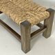 Wooden and straw footrest