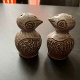 Norbert Pierlot ceramic owl salt and pepper set