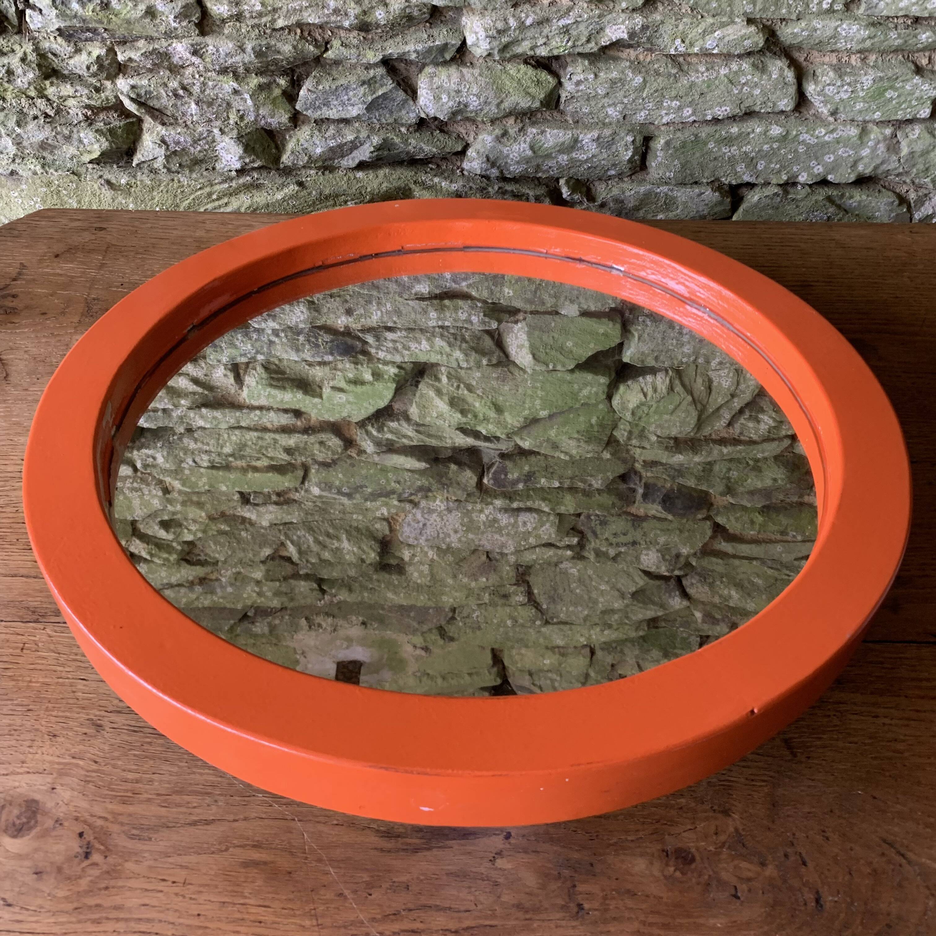 Miroir en bois orange