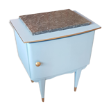 Vintage ice blue and gold nightstand