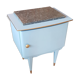 Chevet vintage bleu glacier et or