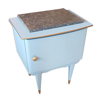 Vintage ice blue and gold nightstand