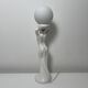 Barbotine ceramic woman lamp Vintage Art Deco