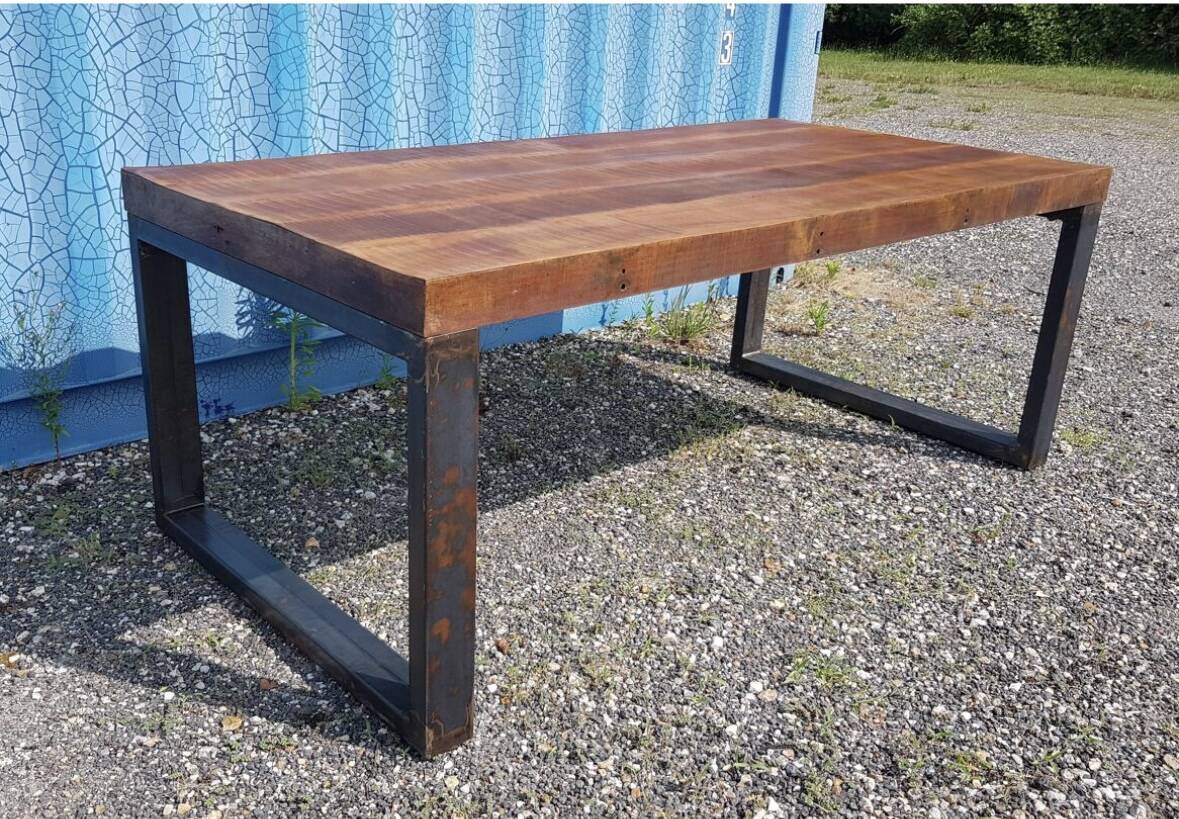 Industrial Wood-Metal Table