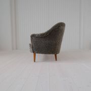 Canapé moderne du milieu du siècle en peau de mouton / shearling modèle 'Samspel' Carl Malmsten, 1956