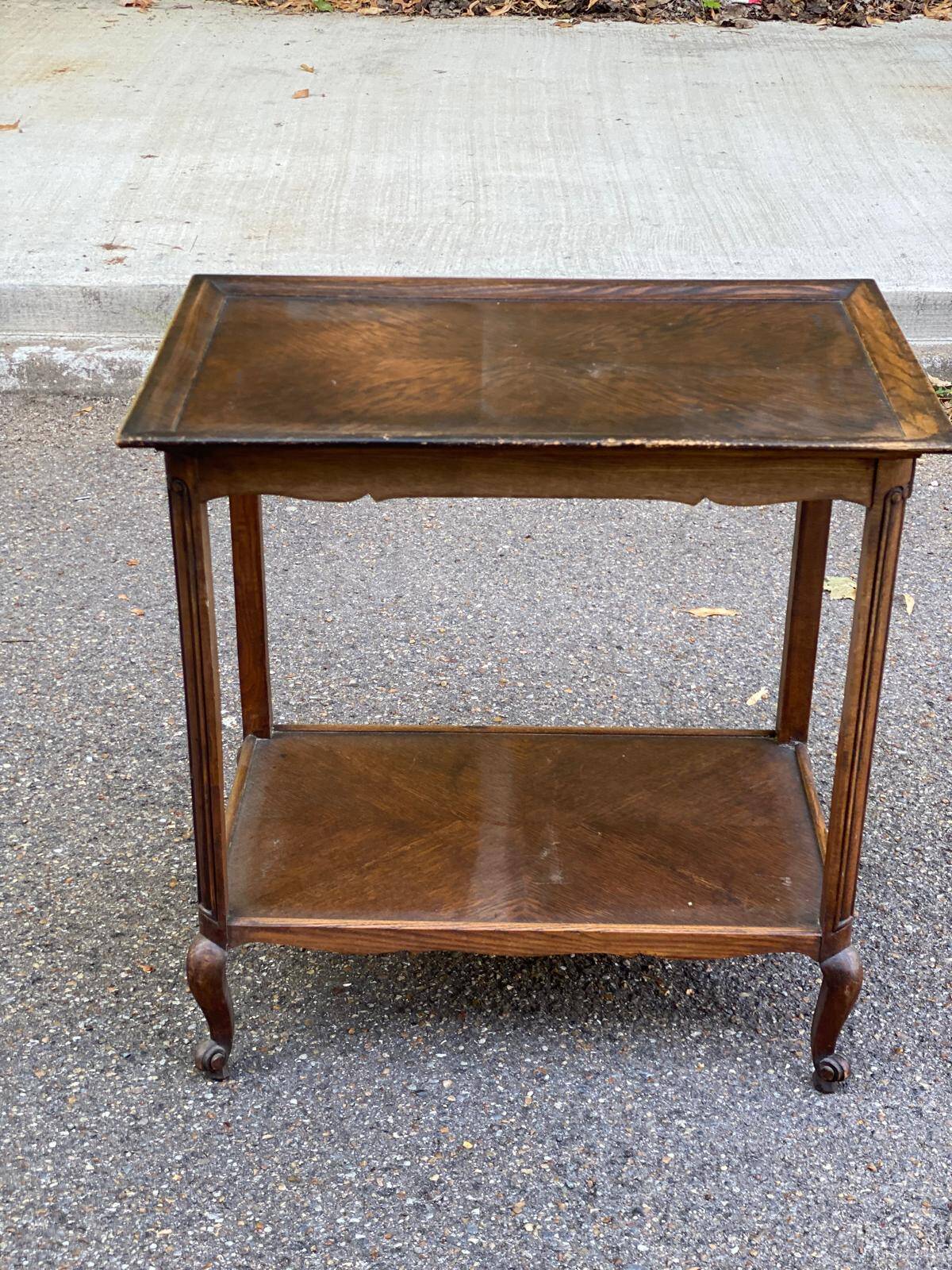 Louis XV side table with 2 drawers in solid wood from the 19th century
