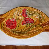 Fruit cup, ceramic pocket pocket enamelled flowers decoration