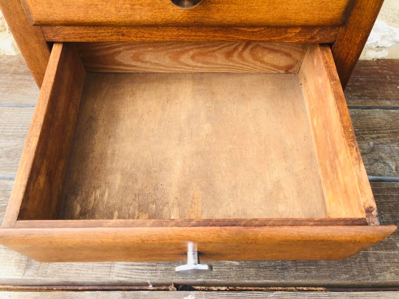 Art Deco bedside, 2 drawers in walnut Circa 40 /50