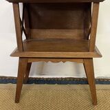 Bedside table with lattices, vintage compass legs
